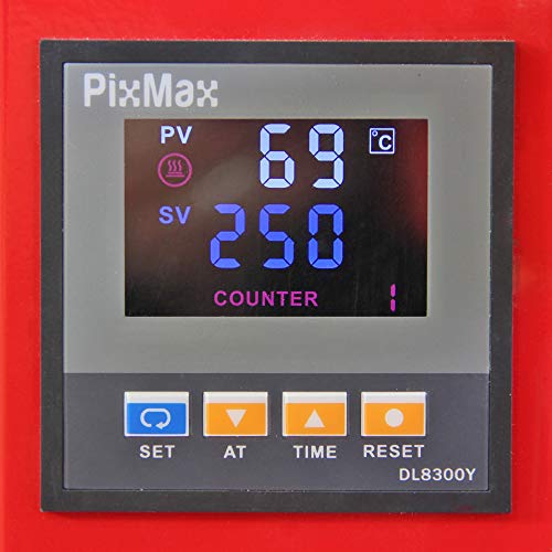 PixMax Prensa de Calor Maquina de Prensa de Calor Máquina de la sublimación de la Transferencia de la Prensa del Calor de la Camiseta, Uso para Industrial, Profesional y casero | 38cm x 38cm