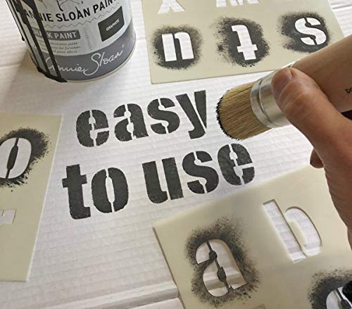 Plantilla Letras – 10 cm de altura – Alphabet y Números 0-9, Moderno Mayúsculas – en 9 hojas de 295 x 290mm