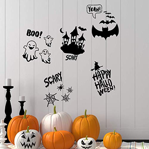 Plantillas de plástico para Halloween, 21 piezas, reutilizables, plantillas de expresión de calabaza para manualidades, dibujo, pintura, pulverización, vidrio, madera, aerógrafo, paredes, arte