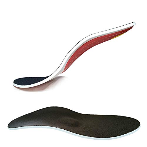 Plantillas ortopédicas con soporte para arco para dolor de talón, fascitis plantar, rodilla y dolor de espalda, diseño para hombres y mujeres, negro, Large