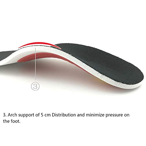 Plantillas ortopédicas con soporte para arco para dolor de talón, fascitis plantar, rodilla y dolor de espalda, diseño para hombres y mujeres, negro, Large