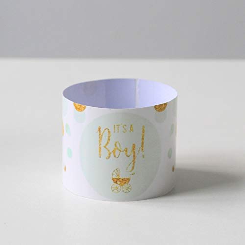 PMSMT Baby Shower 12 Piezas Etiqueta de Botella de Agua Pegatinas es una Etiqueta de niño/niña revelación de género decoración de Bautizo Suministros de Babyshower