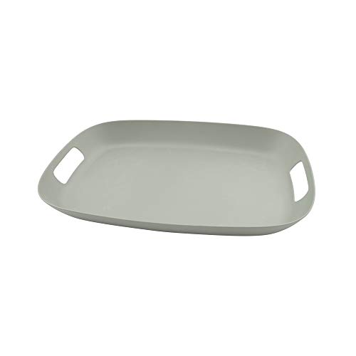 Point-Virgule - Bandeja con mango de fibra de bambú, gran decoración para cocina, verde, 47 x 34 x 5 cm
