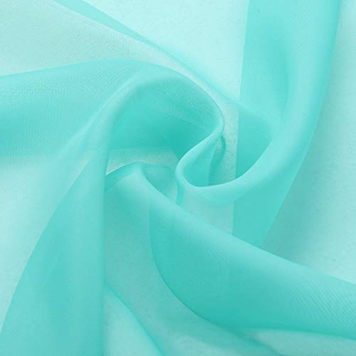 PONY DANCE Cortinas Infantiles Azul Verde con Ojales - Visillos Largos Salon Cocina Ventana Separador Ambientes para Oficina Comedor Telas Antimoscas, 2 Paneles, 140 x 245 cm (An x Al)