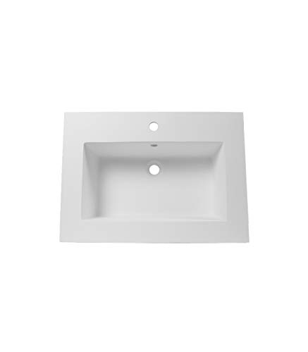 Porcelanosa Wonduu Lavabo Blanco Cuadrado De Resina