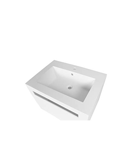Porcelanosa Wonduu Lavabo Blanco Cuadrado De Resina