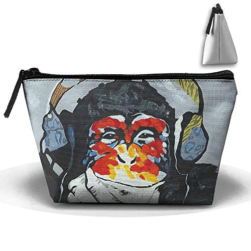 Portable Trapezoidal Storage Pouch Cute Rabbits Bunny Pattern Cosmetic Bags Travel Toiletry Zipper Pencil Holders