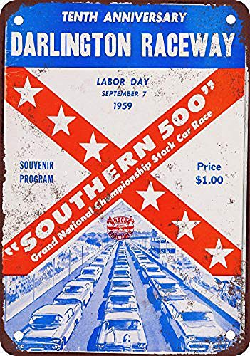 Póster de metal con texto en inglés «Not Darlington Southern 500 Stock Race» para decoración de pared para cafetería, bar, hotel, oficina, hogar, patio