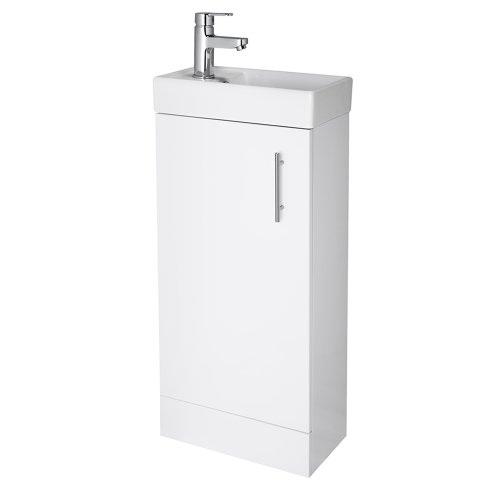 Premier NVX192 - unidad de lavabo de pie, blanco brillante, minimalista, 400 mm