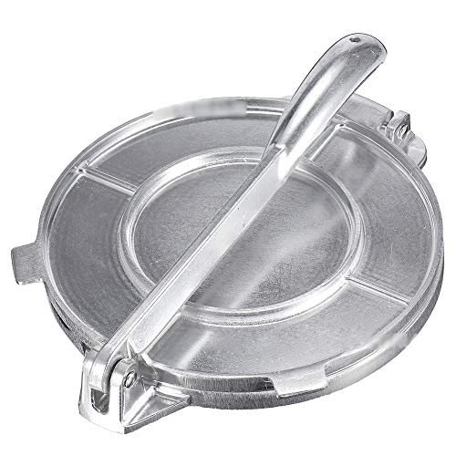 Prensa de tortilla de hierro fundido de 8 pulgadas, máquina para tortillas, prensa de harina, prensa rotis, prensadora de masa de aluminio fácil de usar (20 x 20 x 10 cm)