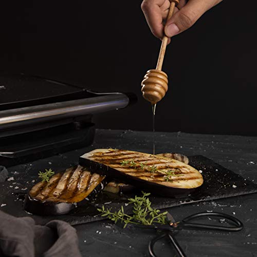 Princess 112415 Grill para bocadillos con tapa flotante, Se puede guardar en vertical, 2000 W, Plancha, 30 x 24 cm, Negro