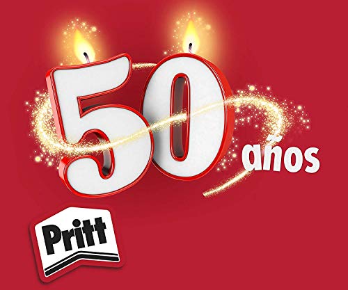 Pritt Roller Adhesivo, adhesivo permanente en cinta con forma de panal de abeja, pegamento transparente para escuela, oficina, hogar y más, 8,4 mm x 10 m