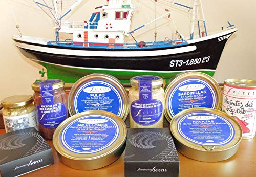 Productos Gourmet de Galicia Selección Oro Rias Baixas Sardinillas Mejillones Berberechos Navajas y Almejas Más Octavillo de Anchoas de Santoña Productos Artesanales 100%