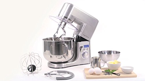 ProfiCook PC-KM 1096 Batidora amasadora semi-profesional, 10 L, 8 velocidades, 1500 W, 10 litros, Acero Inoxidable
