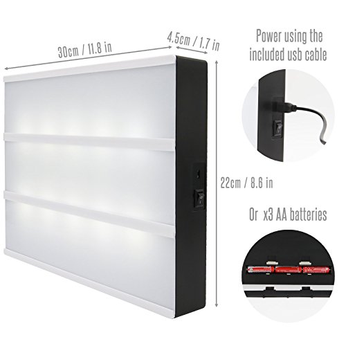 Pukkr Caja de luz de cambio de color cinemática A4 | 205 Letras y Emoji | Enciende la caja con control remoto | Batería o USB alimentado