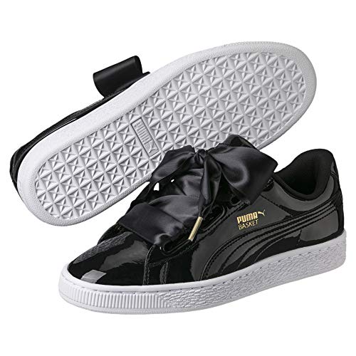 PUMA Basket Heart Patent WN'S, Zapatillas para Mujer, Negro Black Black, 36 EU
