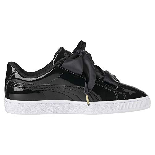 PUMA Basket Heart Patent WN'S, Zapatillas para Mujer, Negro Black Black, 36 EU