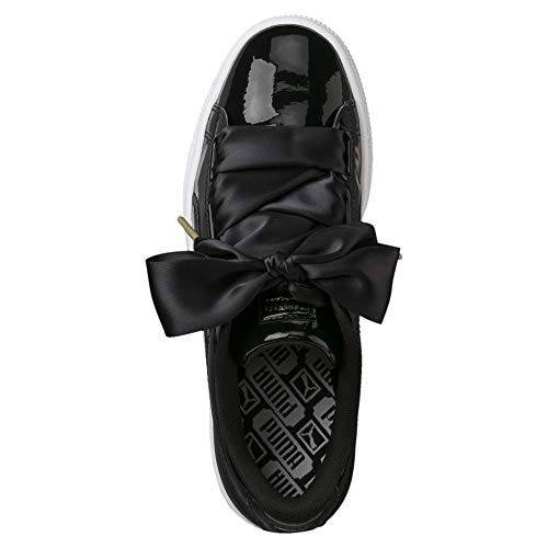 PUMA Basket Heart Patent WN'S, Zapatillas para Mujer, Negro Black Black, 36 EU