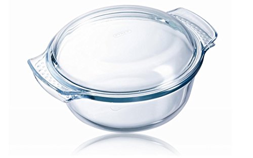 Pyrex Classic Vidrio - Cazuela redonda con tapa, 2.1 l, 25 x 20 x 11 cm