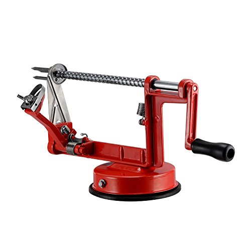 qobobo® 3En1 - Pelador y Despepitador de manzana - pelador de manzana cortador manzana despepitar manzana color Rojo
