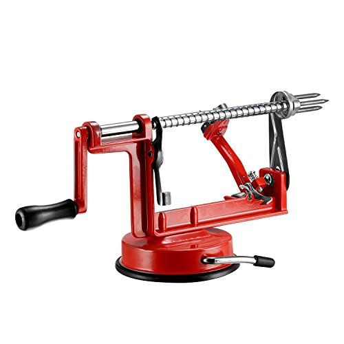 qobobo® 3En1 - Pelador y Despepitador de manzana - pelador de manzana cortador manzana despepitar manzana color Rojo
