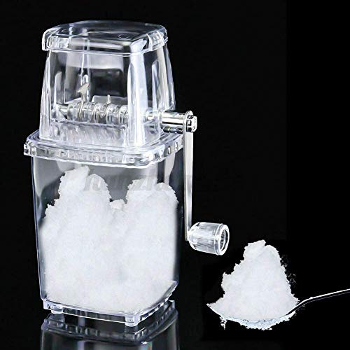 QQO Cono de la Nieve de la máquina, máquina de Afeitar del Hielo y la Nieve Cono máquina portátil Manual de la trituradora de Hielo máquina de Afeitar de Bricolaje niños Chiringuito