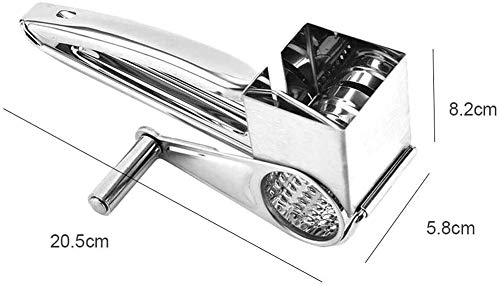 Rallador de Queso Rotativo Rallador de Acero Inoxidable,Molinillo Queso con Manivela Hogar Cocina para Queso de Multifunción Kitchen Craft para Triturar Chocolate, Verduras, Frutas