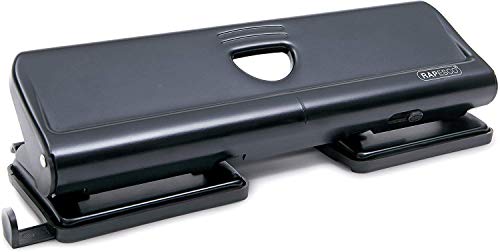 Rapesco 1054 - Perforador de agujeros de metal 720 Punzón 4x (hasta 22 hojas) Negro