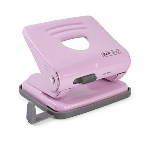 Rapesco 825 Perforadora metálica de 2 agujeros, 25 hojas capacidad, Rosa Caramelo