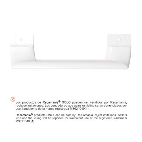 Recamania Tirador Puerta frigorifico Blanco. BALAY, Bosch, C.O. 490705. Medidas: Longitud 245mm, Anclaje 197mm.