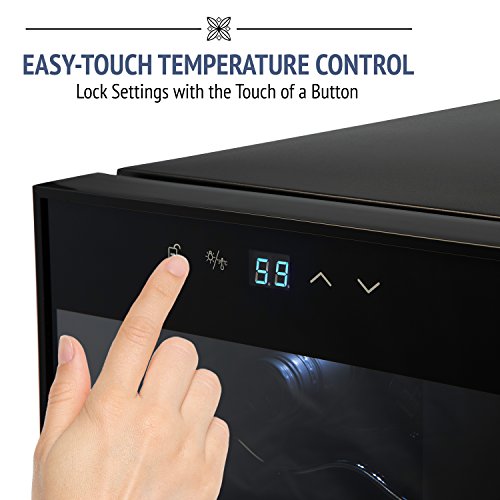 Refrigerador de vino termoeléctrico de Ivation para 8 botellas de vino tinto y blanco/enfriador y dispensador con pantalla digital de temperatura
