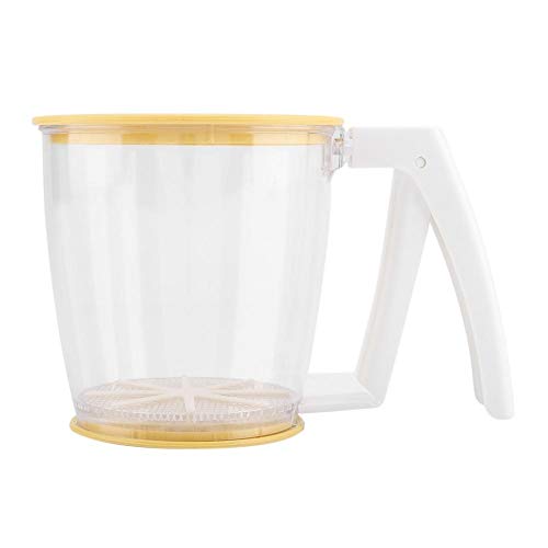 Regun Colador de Copa, de Mano Tamiz de la harina Taza de harina de Suministro Tamiz de la Cocina con la Tapa for el Polvo for Hornear tamiz de Malla Fuentes Herramientas