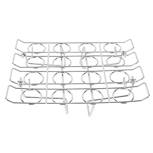 Rejilla para hornear cono de magdalenas, 16 ranuras Soporte para soporte de cono de helado de acero inoxidable Pantalla Pastel de enfriamiento Bandeja de repostería plegable para decoración de pastele