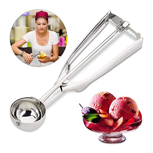 Relaxdays Cuchara Disparador para Bolas de Helado, Fruta y Masa de Galletas, Acero Inoxidable