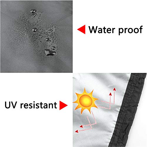 Remebe Cubierta Calentador Patio, Funda para Estufa para Calentadores Redondos de Cúpula de Exteriores Negro, Cubierta Impermeable del Calentador de Patio para Patio de Jardín 226x85x48 cm (Gris)