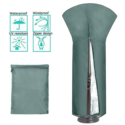Remebe Cubierta Calentador Patio, Funda para Estufa para Calentadores Redondos de Cúpula de Exteriores Negro, Cubierta Impermeable del Calentador de Patio para Patio de Jardín 226x85x48 cm (Gris)