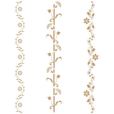 Renkalik RenkalikSTE0003598 Deco Cenefa Stencil, 20 x 30 cm, 050 Tres Florales, Multicolor