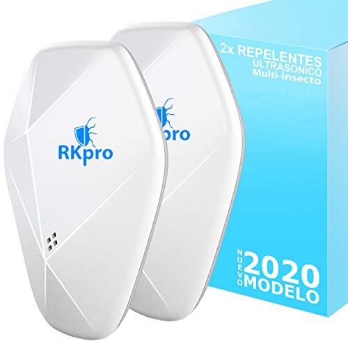 Repelente Ultrasónico de Plagas - Ahuyentador de Ratones Ultrasonidos - Repelente Ultrasónico Mosquitos Cucarachas - Antimosquitos Eléctrico Insectos Ratas Moscas Arañas Hormigas Interior 2020