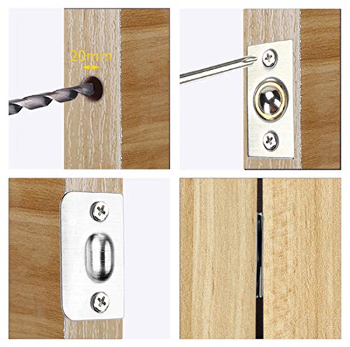 Repuhand 4Pcs Cerradura de Puerta de Bola de Rodillo de Acero Inoxidable Cierre de Resorte Bola de Rodillo Ajustable