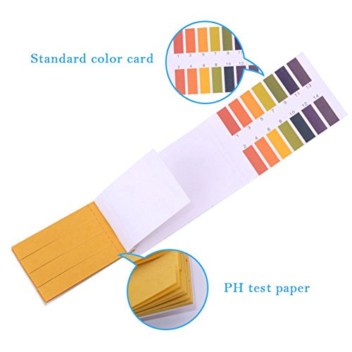 RETYLY 3 set 240 Tiras Professional 1-14 pH papel de tornasol tiras de prueba ph cosmeticos agua suelo pH Test Tiras de papel con tarjeta de control