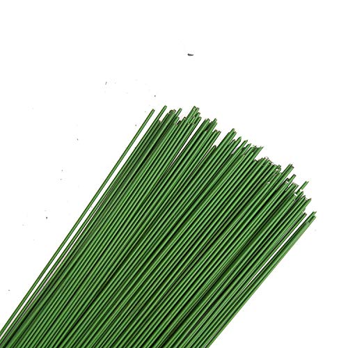 Rmeet Alambre de Tallo,Floral Wire 100 Pack Verde Floristas Alambres de Calibre para Flores Artificiales Boda Decoraciones Artesanía 40CM 22#