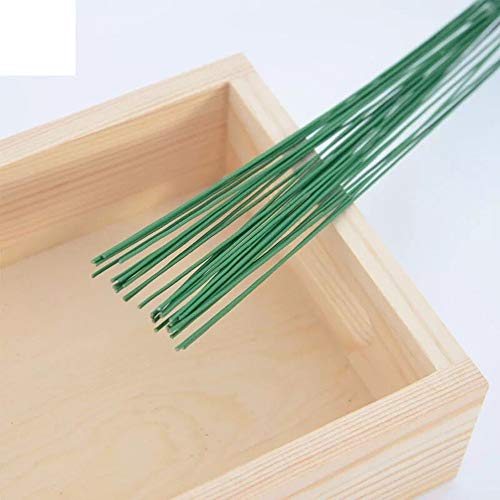 Rmeet Alambre de Tallo,Floral Wire 100 Pack Verde Floristas Alambres de Calibre para Flores Artificiales Boda Decoraciones Artesanía 40CM 22#