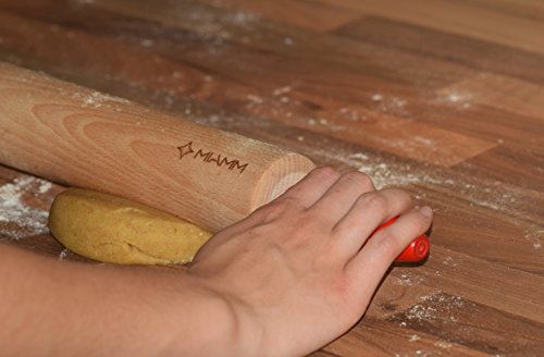 Rodillo de repostería profesional de madera de haya maciza, fabricado en Francia, antiadherente para moldear todas tus pastas en casa, uso fácil, madera natural y sin tratar.