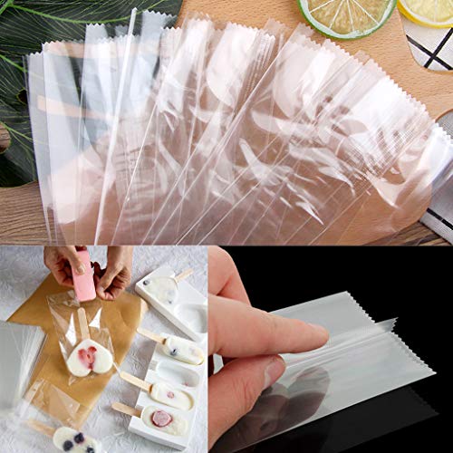 Rolin Roly 100 Pcs Paquete de Bolsas para Moldes de Helado Desechables con Cremallera Hacer Hielo Palitos de Helados Mini Máquina de Sellado