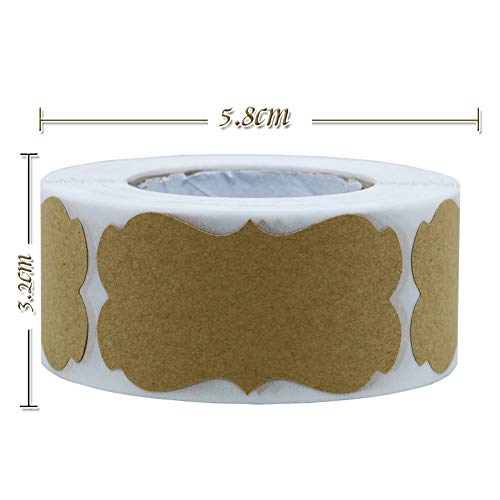 Rollo de 300pcs Pegatinas Etiqueta Adhesiva Pegatina Kraft, redondas, Labels Roll para Sello Scrapbooking Regalo Bolsa Recuerdo Boda Fiesta Aniversario Cumpleaños