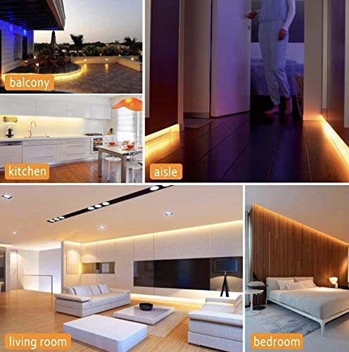 Rollo de 5 metros de Tira de Luz LED Directa a 220v con Conectores. Color Blanco Calido (3000K). Impermeable. Corte cada 10cm. A++