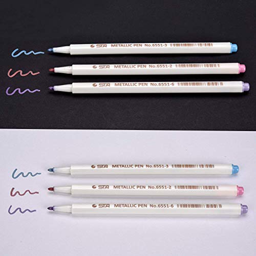 Rotuladores metálicos premium, DealKits Set de 10 lápices de colores surtidos para manualidades Scrapbooking, álbum de fotos DIY, pintura de arte, fabricación de tarjetas - Punta fina