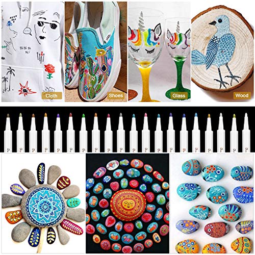 Rotuladores Metálicos, Rotuladores Emooqi, 20 colores surtidos para Dibujo de Album de Fotos/Regalo de Cumpleaños por Bricolaje Tarjeta para Hacer Bricolaje Pintura de Roca Vidrio