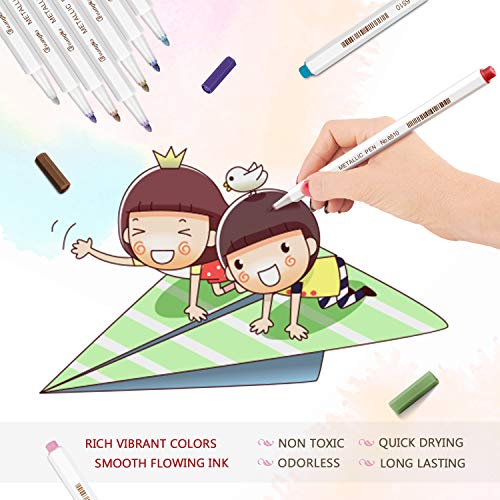 Rotuladores Metálicos, Rotuladores Emooqi, 20 colores surtidos para Dibujo de Album de Fotos/Regalo de Cumpleaños por Bricolaje Tarjeta para Hacer Bricolaje Pintura de Roca Vidrio