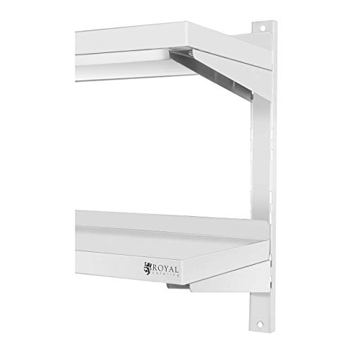 Royal Catering Estante De Pared Metálico Estantería Para Cocina RCWR-800.4 (Capacidad: 40 kg, Acero inoxidable, 2 Baldas, 40 x 80 cm)